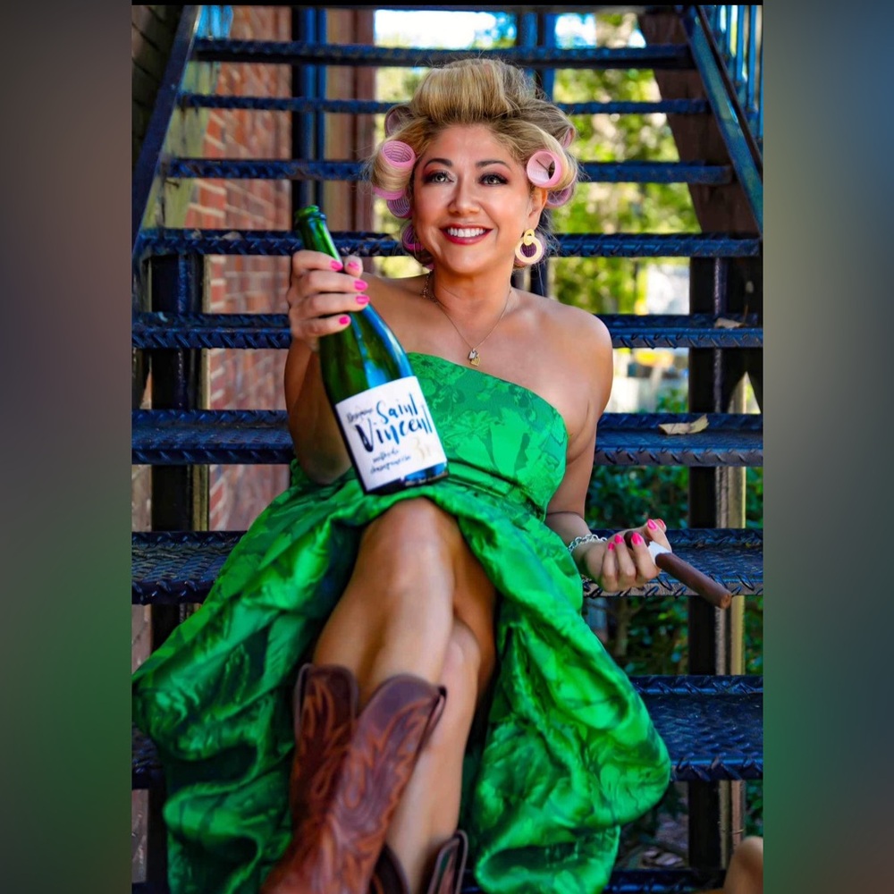 SOLD- Anthropologie Jacquard Green Bubble Dress